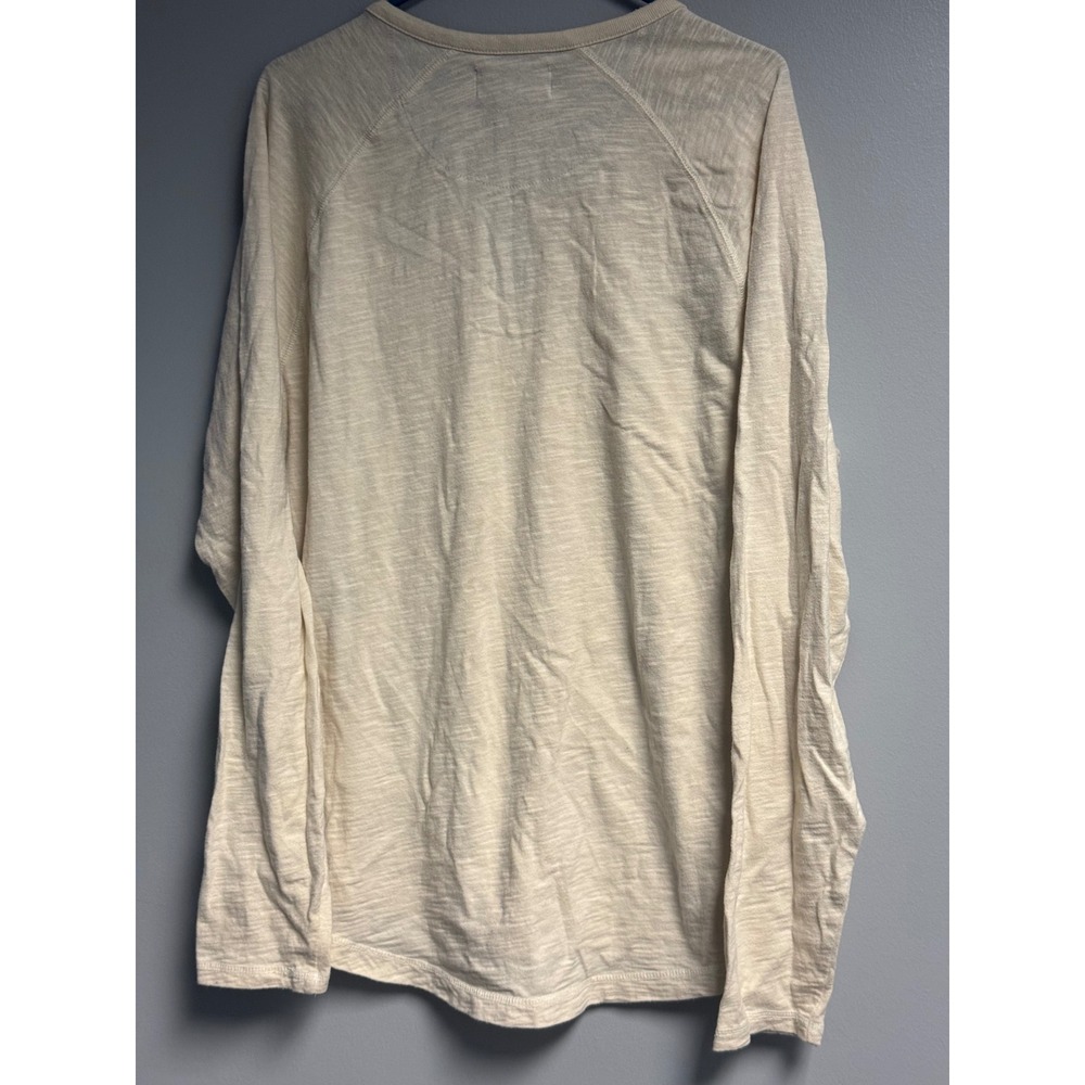 Original Penguin Mens XL Long Sleeve Slub Henley Shirt Oatmeal Heather XL - Picture 3 of 11